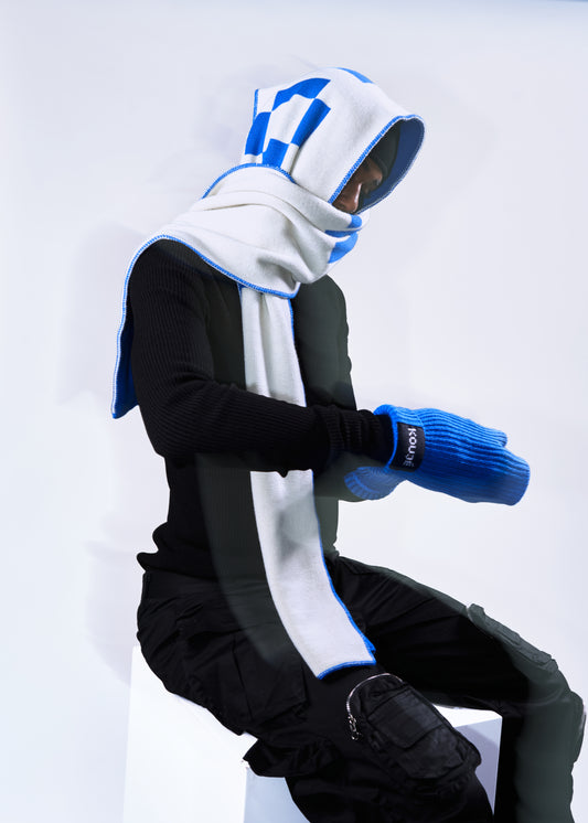 ÉCHARPE BLEU ET BLANCHE